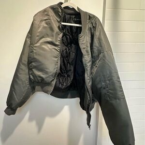 Lioness Silver Satin Bomber Jacket